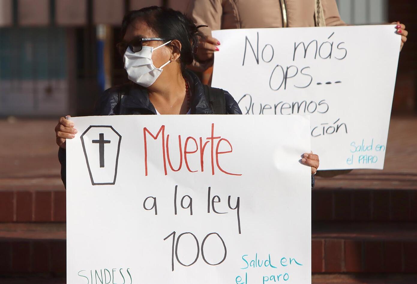 Protesta de profesionales de la salud / cuarentena en Colombia