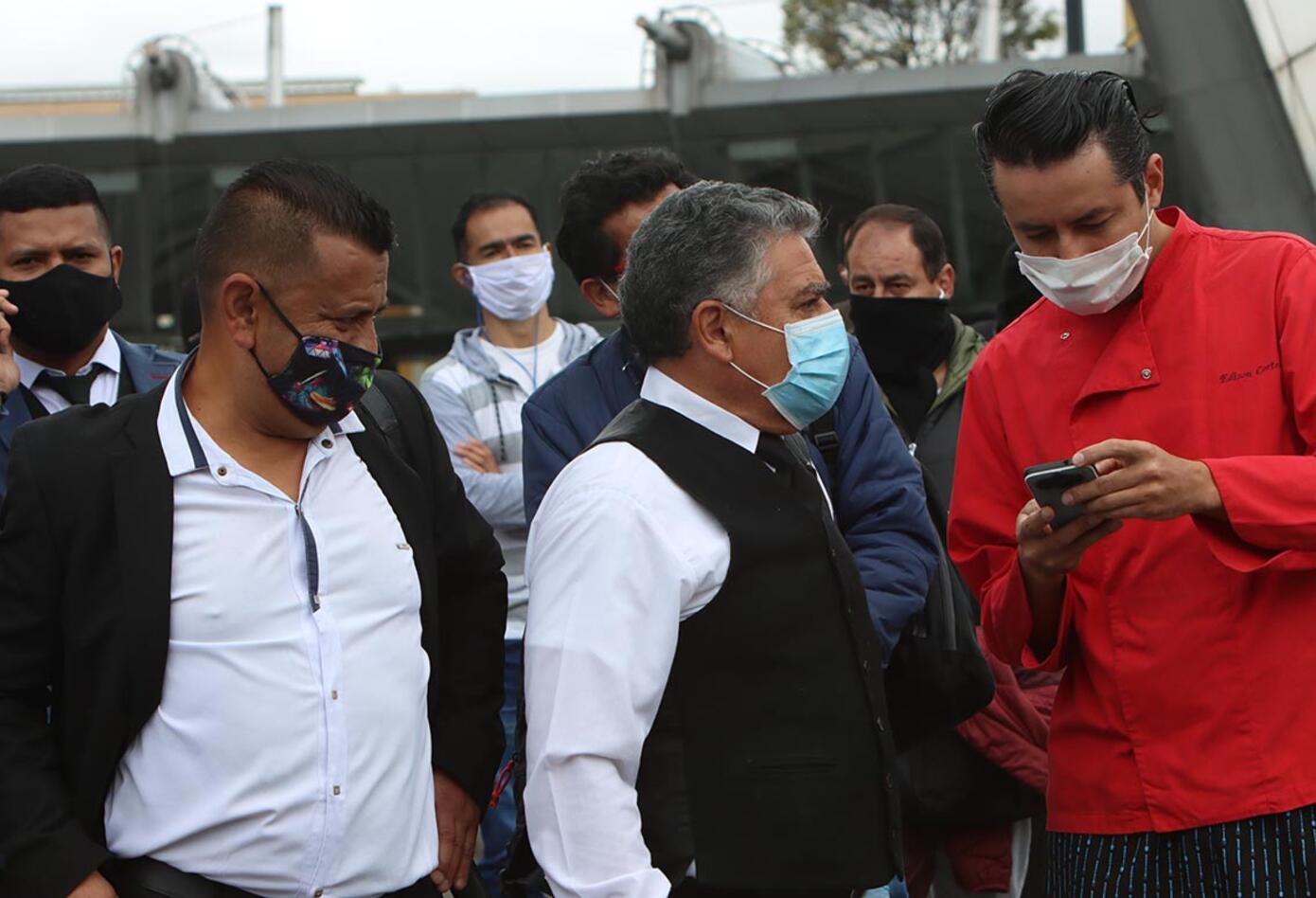 Protesta de meseros en Corferias