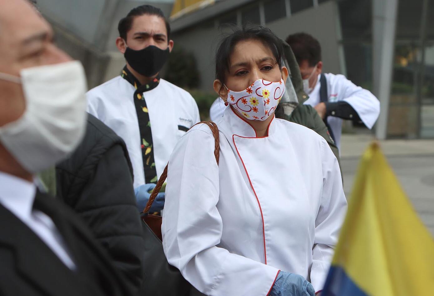 Protesta de meseros en Corferias