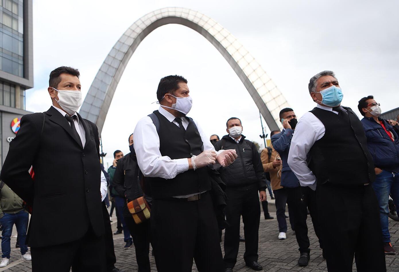 Protesta de meseros en Corferias