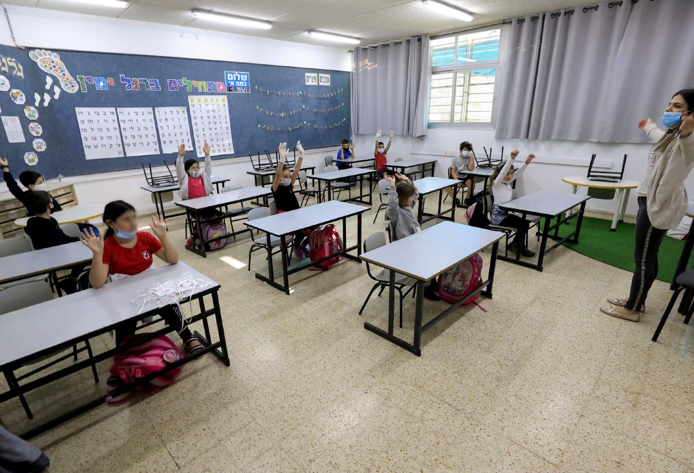 Coronavirus en Israel / Distanciamiento de niños en colegios