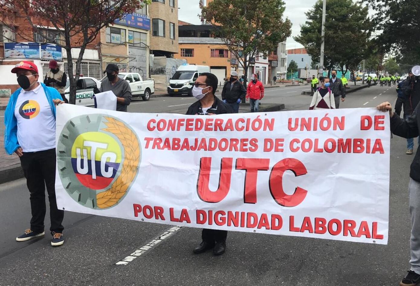 Protesta de conductores de Transmilenio en medio de cuarentena