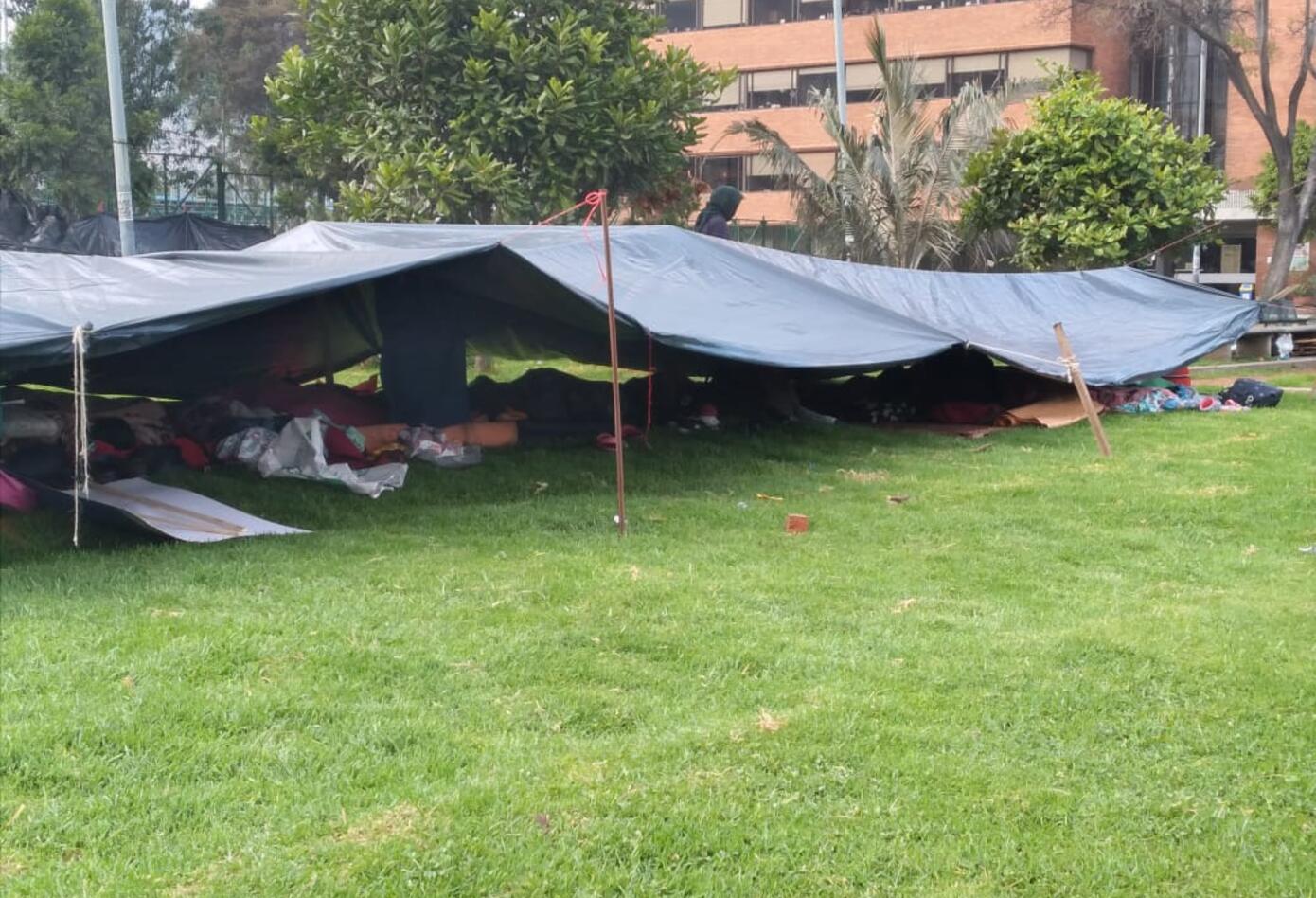 Indígenas en Parque Tercer Milenio en Bogotá.