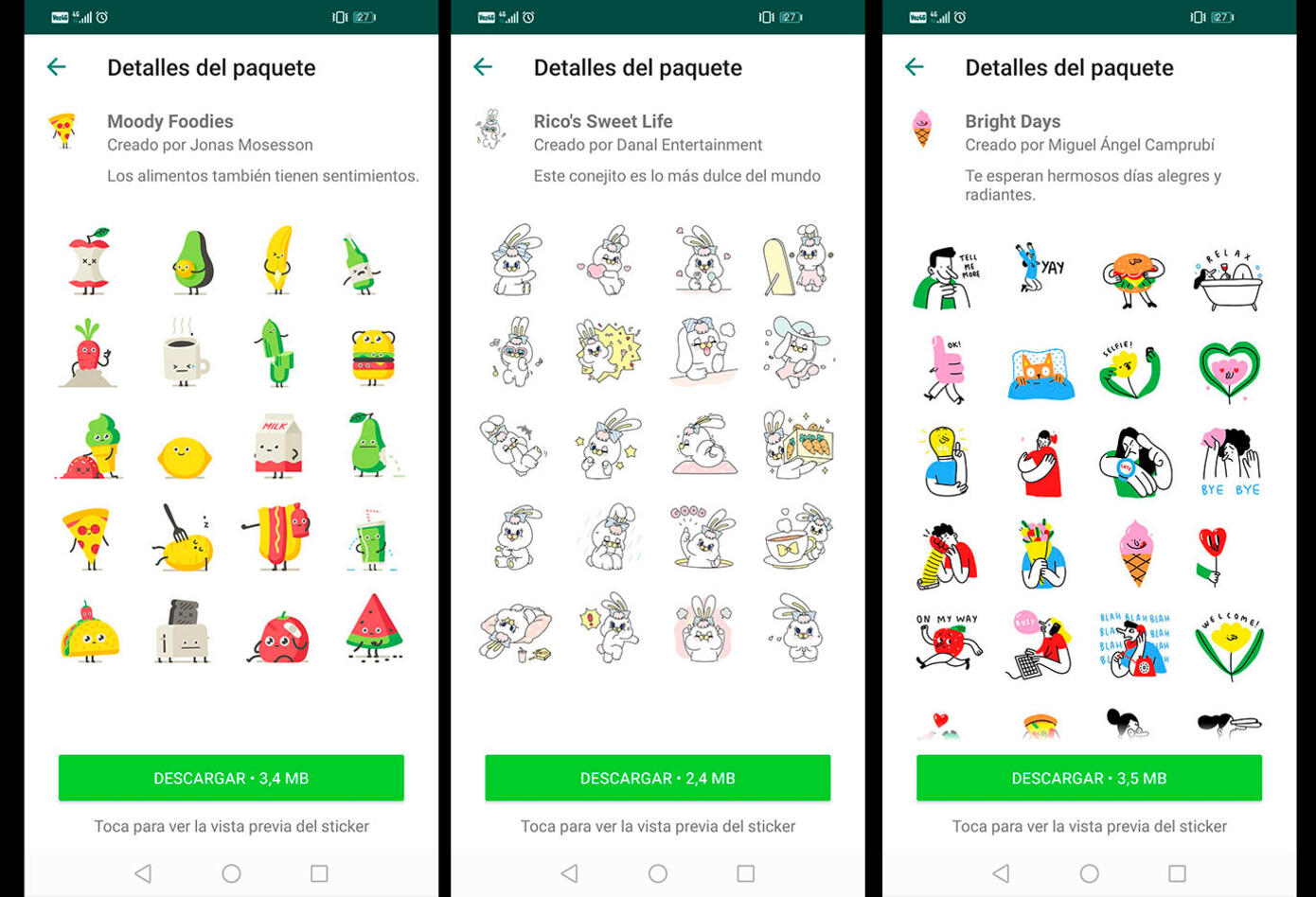 Stickers animados de WhatsApp