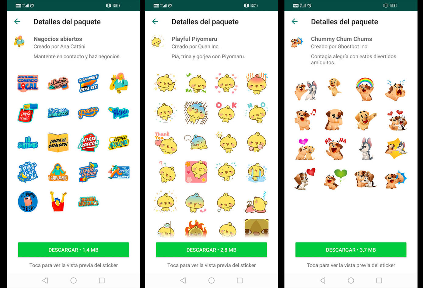 Stickers animados de WhatsApp