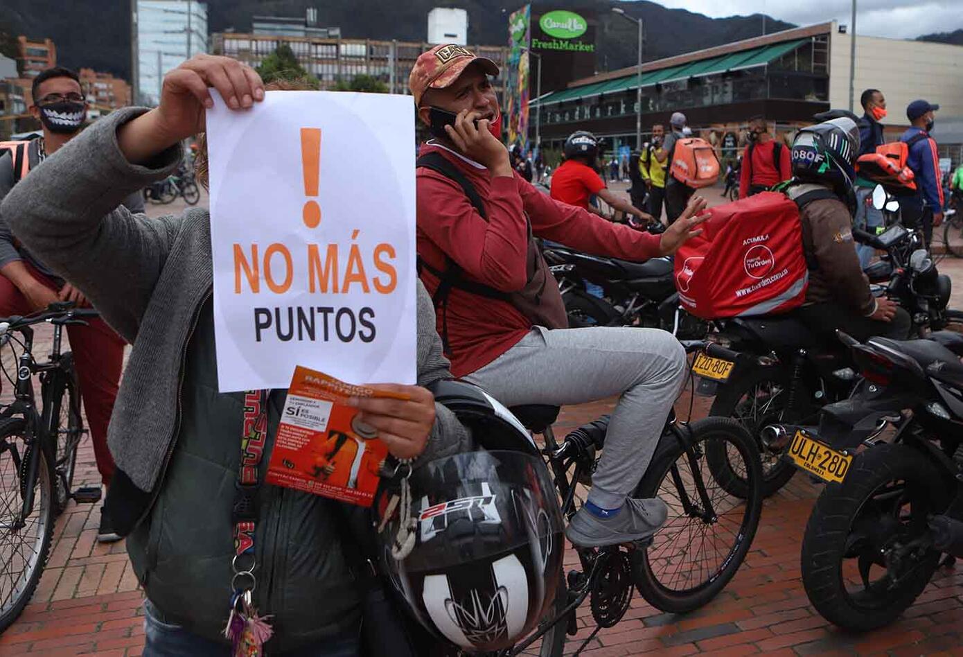 Protesta de rappitenderos en Bogotá