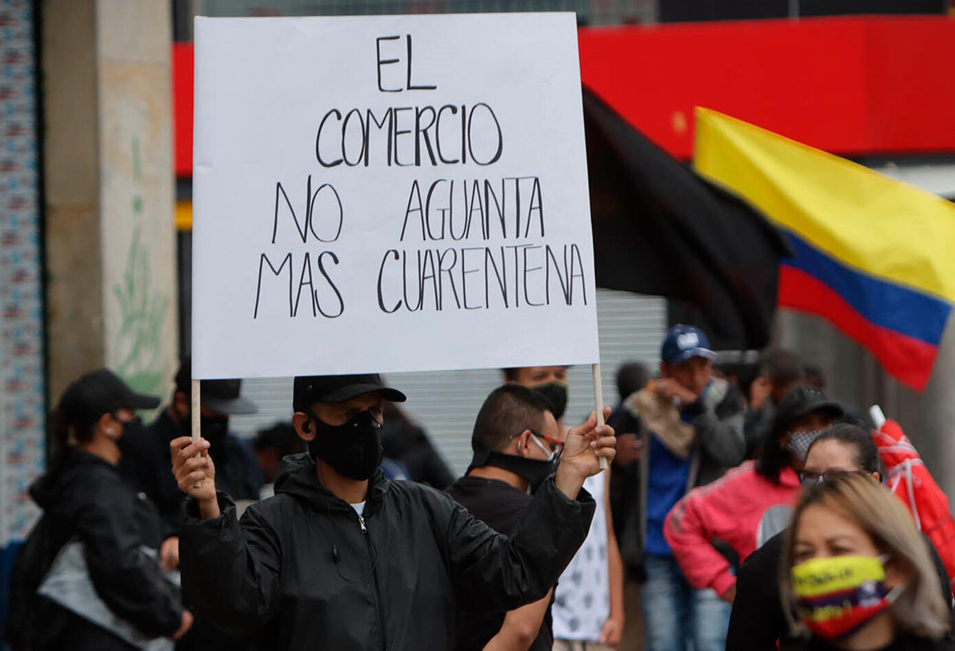 Comerciantes de San Victorino adelantan protesta