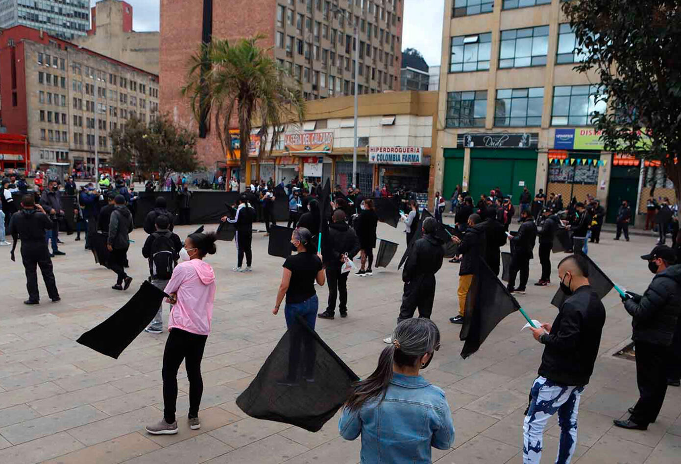 Comerciantes de San Victorino protestan