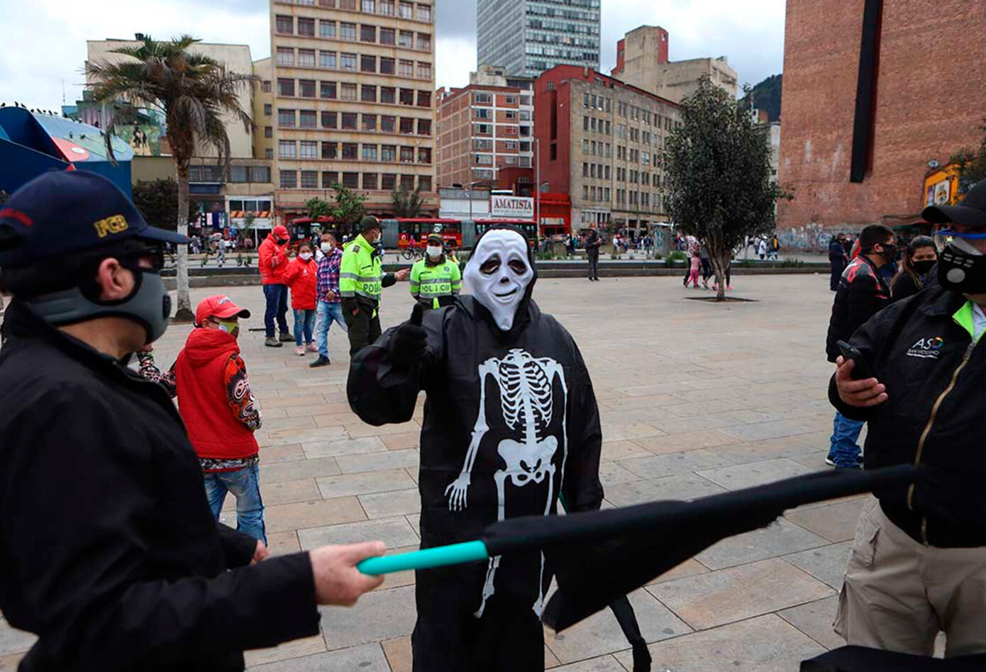 Comerciantes de San Victorino protestan contra cuarentena