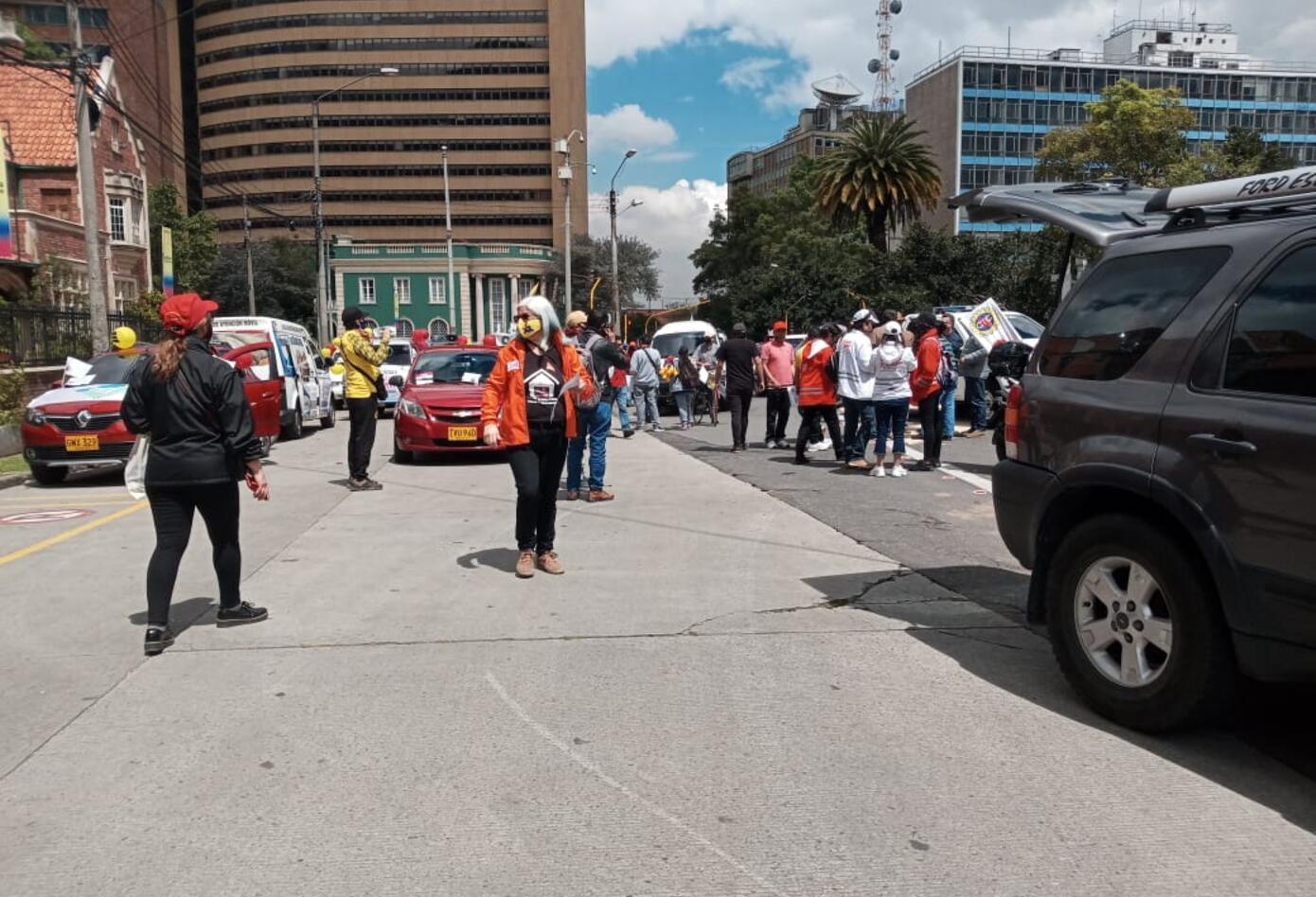 Centrales obreras protestas en la capital del país