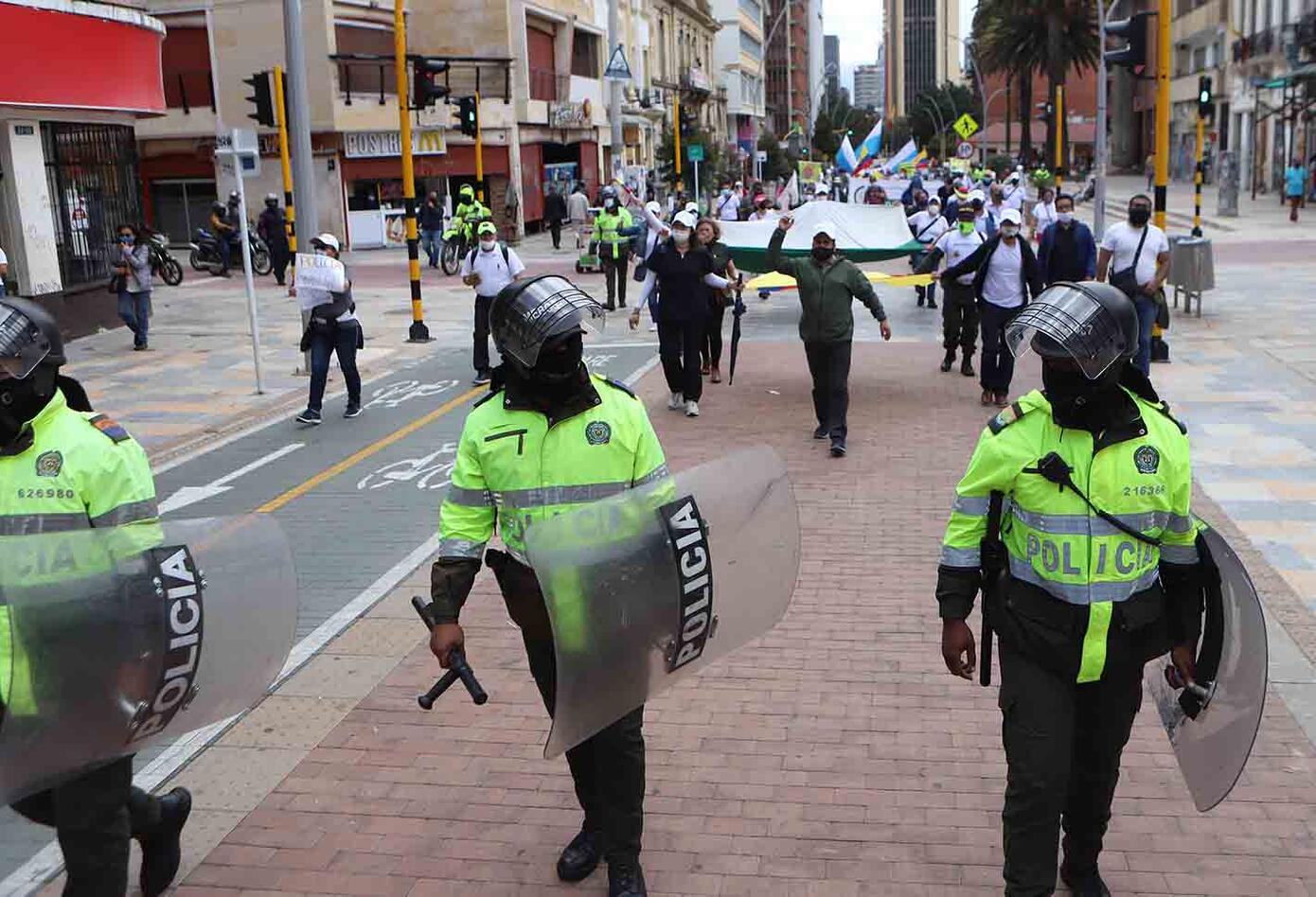 Marcha en Bogotá a favor de la Policía Nacional este 21 de septiembre