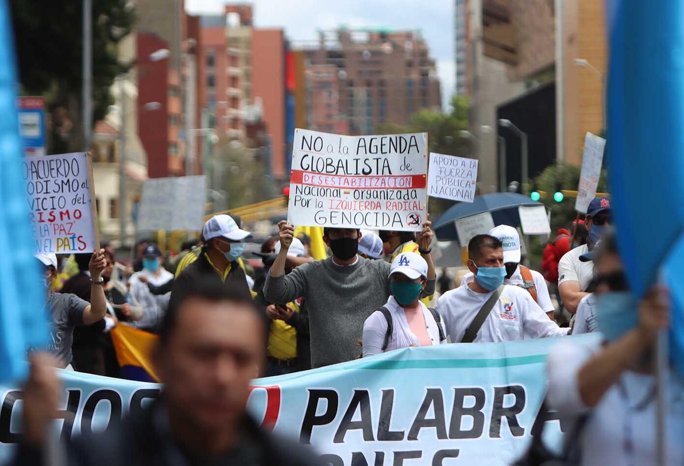 Marcha en Bogotá a favor de la Policía Nacional este 21 de septiembre