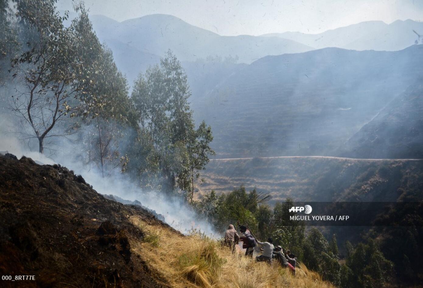 Incendio forestal cerca de parque arqueológico de Cusco (Perú)