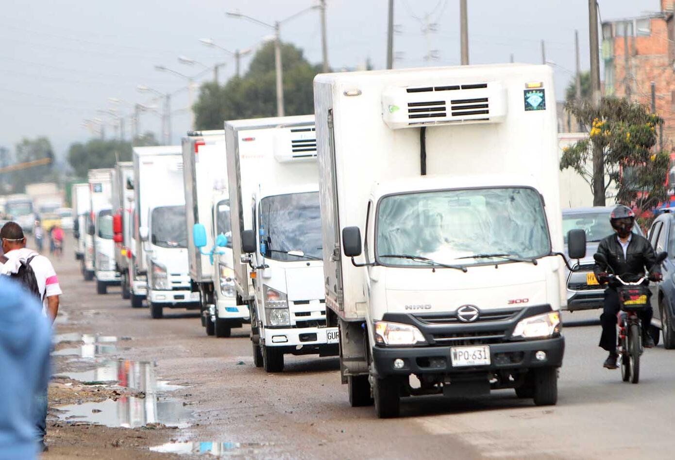 Protestas de camioneros en Bogotá