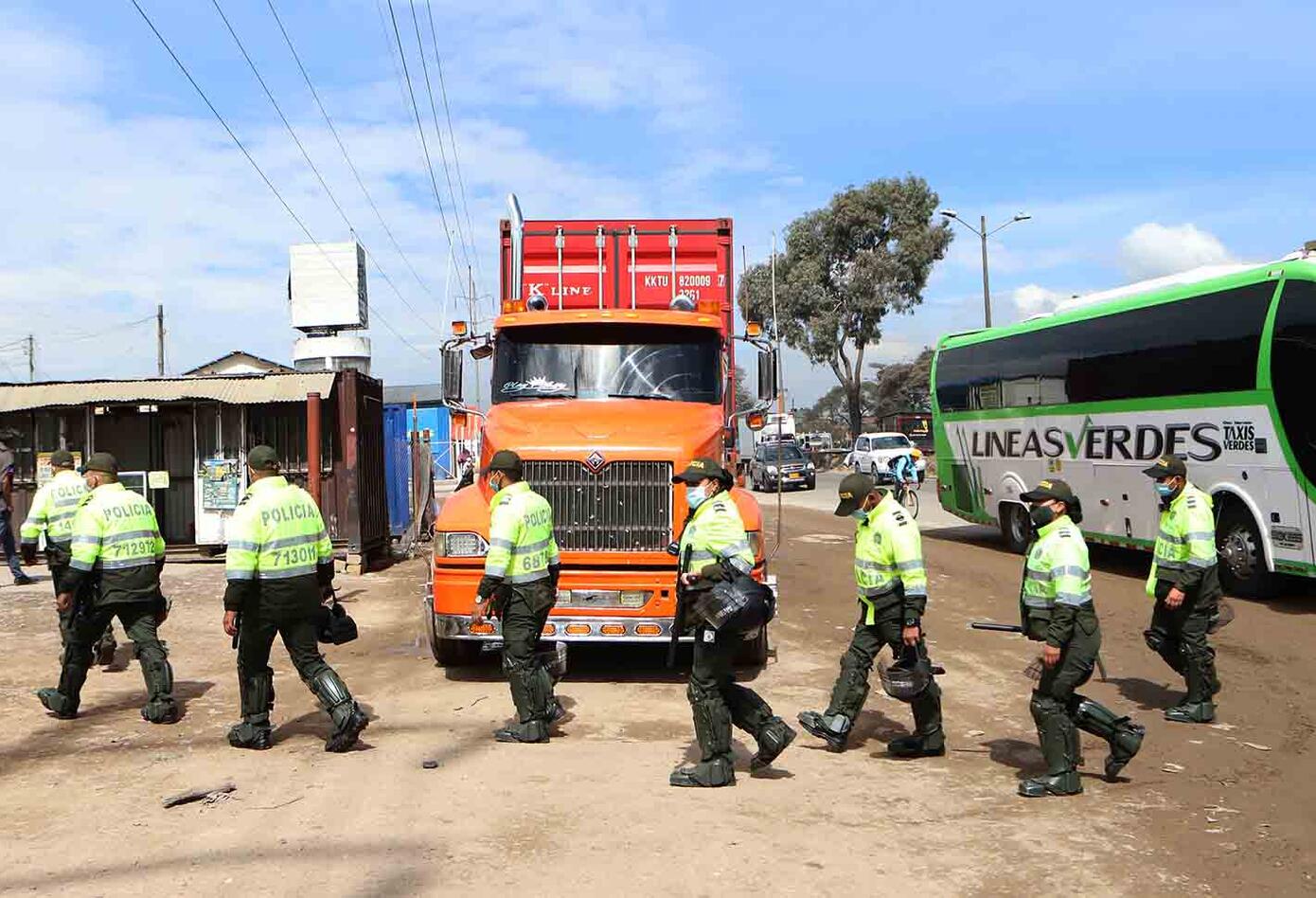 Protestas de camioneros en Bogotá