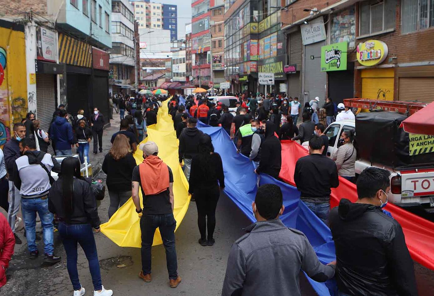 Comerciantes de San Victorino protestan por reactivación de madrugones