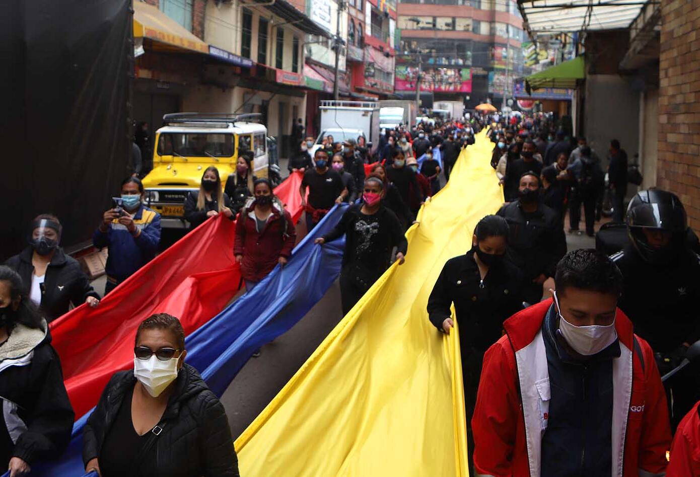 Comerciantes de San Victorino protestan por reactivación de madrugones