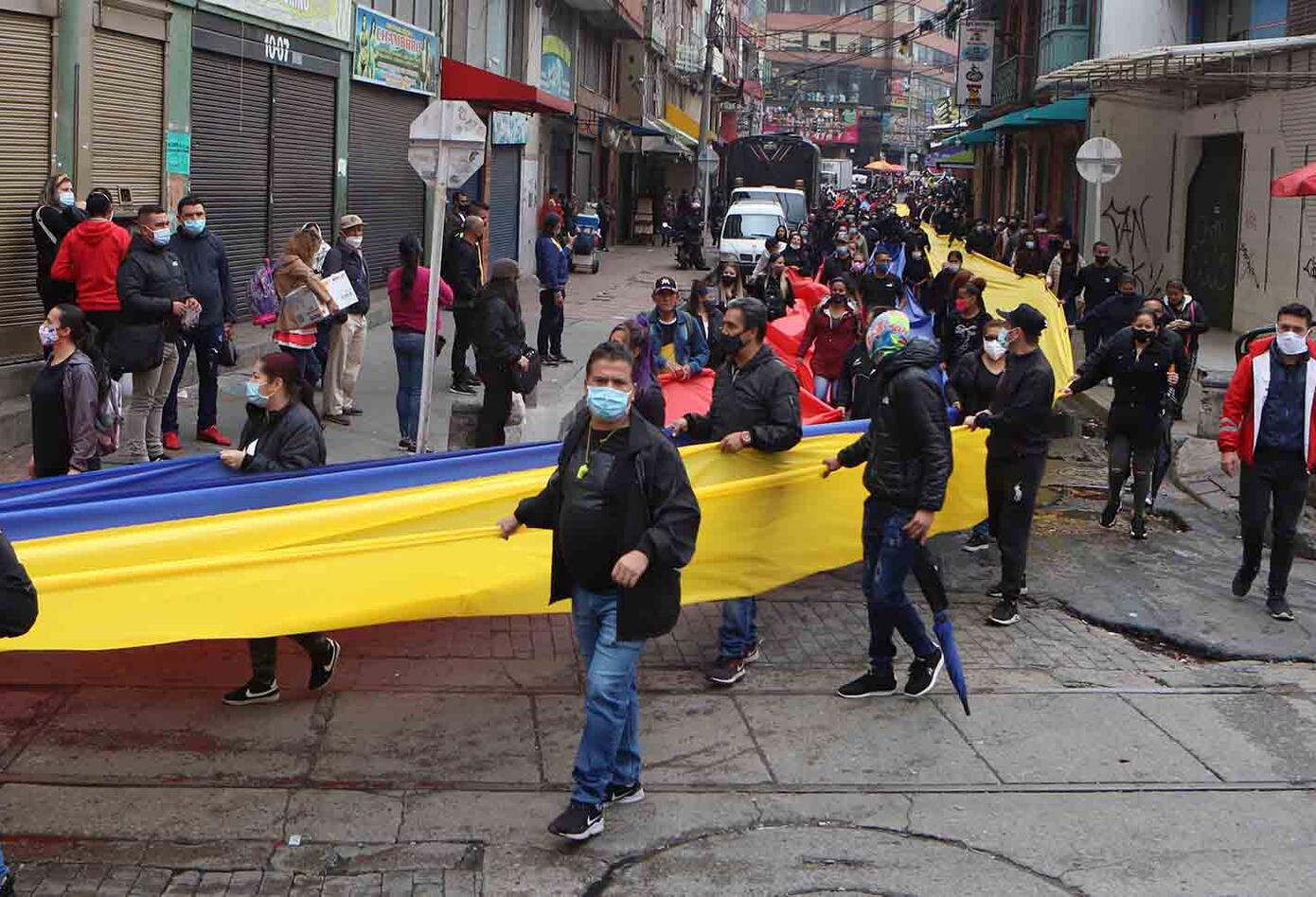 Comerciantes de San Victorino protestan por reactivación de madrugones