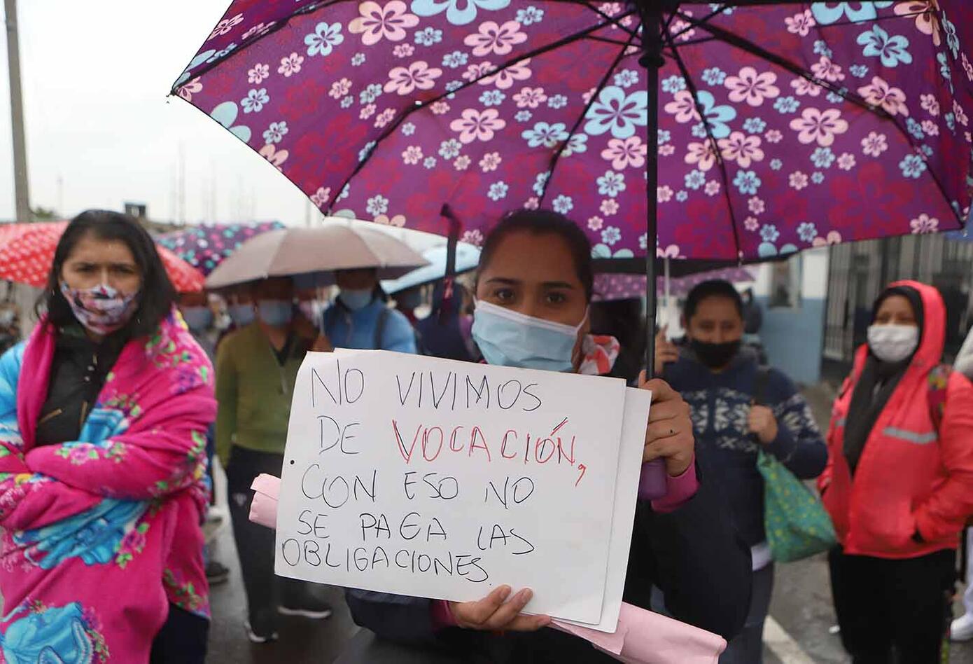 Empleados del hospital La Samaritana protestaron en el sur de Bogotá