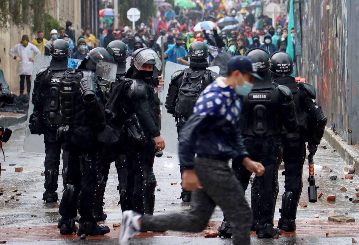 Disturbios en Bogotá durante las marchas del 1 de mayo de 2021