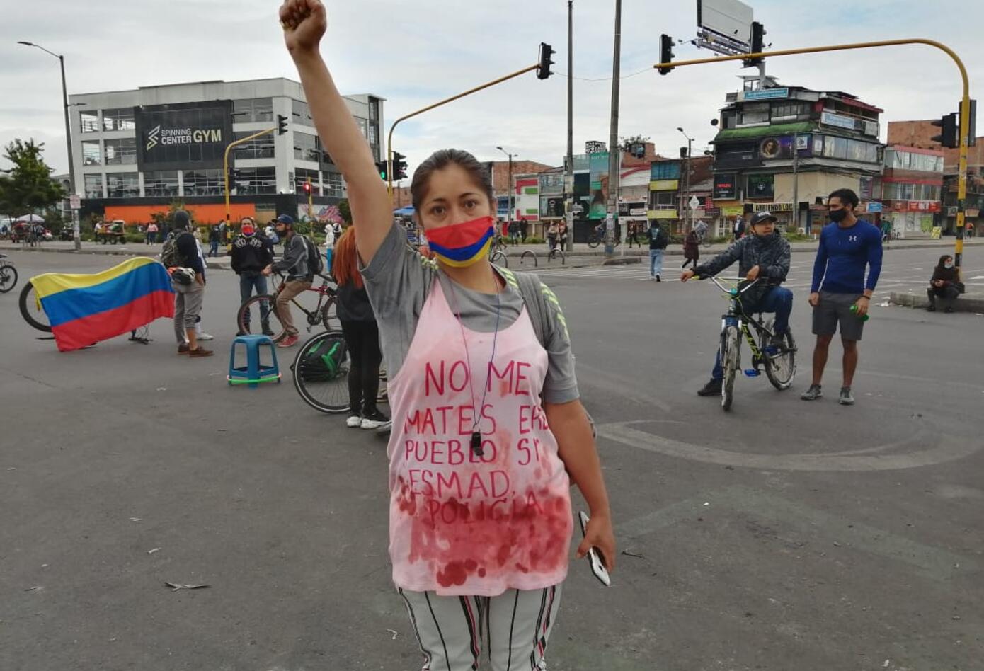 Manifestación de jóvenes en la localidad de Suba, en Bogotá