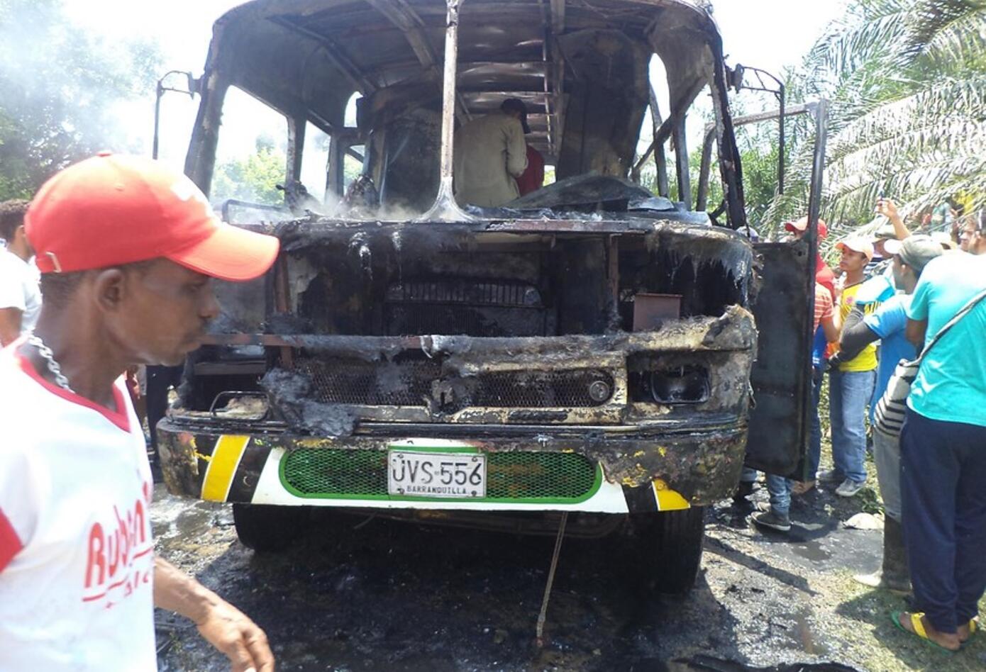 Bus en que murieron los 33 niños de Fundación Magdalena