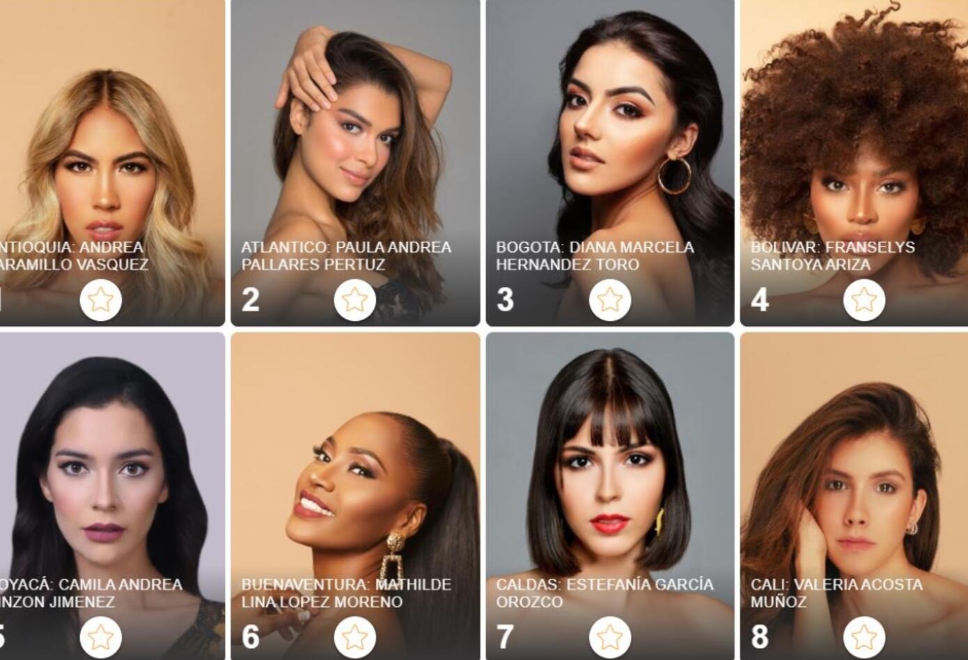 Candidatas de Miss Universe Colombia 2021