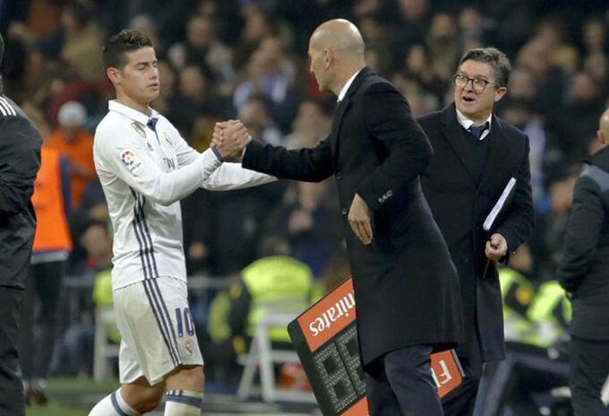 James Rodríguez y Zidane en el Real Madrid