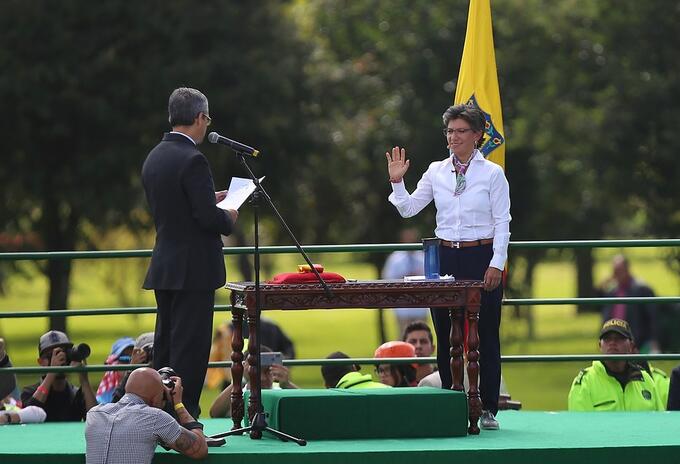 Toma de juramento de Claudia López en su posesión como alcaldesa de Bogotá