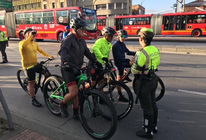 Operativos de control a ciclistas en Bogotá