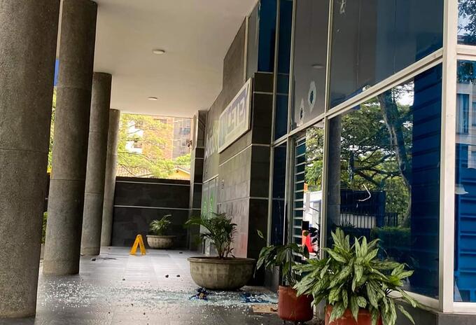 Vandalismo en sede de Icetex Cali