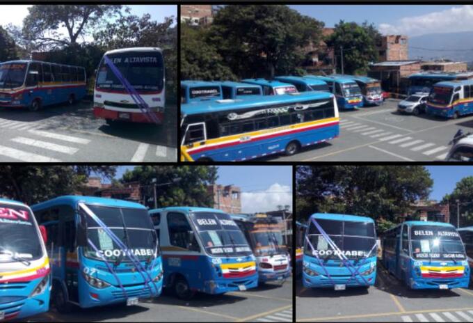 Paro buses en el corregimiento Altavista de Medellín