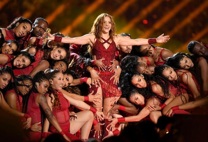 Shakira, durante su presentación en el intermedio del súper bowl