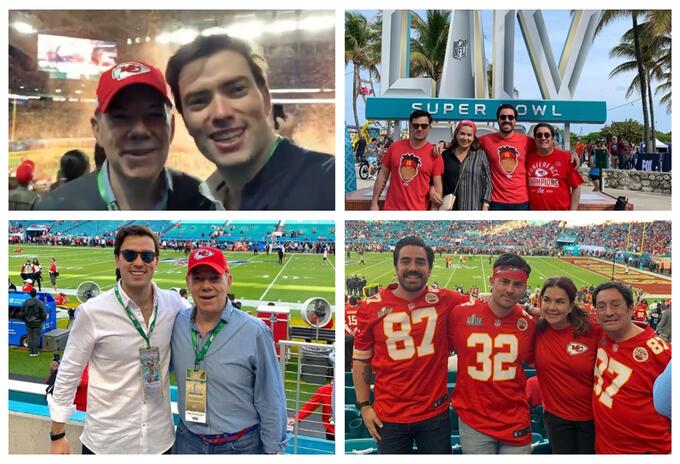 Pacho Santos y Juan Manuel Santos Super Bowl