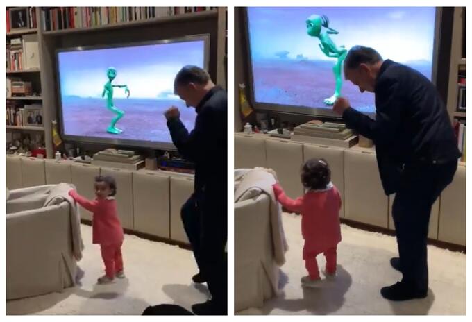 Juan Manuel Santos y su nieta