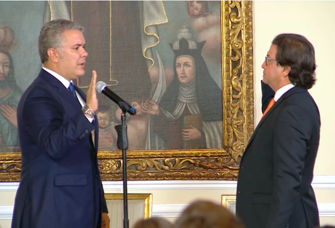 Presidente Iván Duque posesiona al nuevo Ministro de Agricultura, Rodolfo Zea