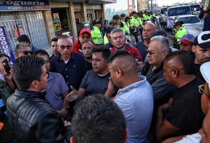 Protesta de camioneros en Bogotá