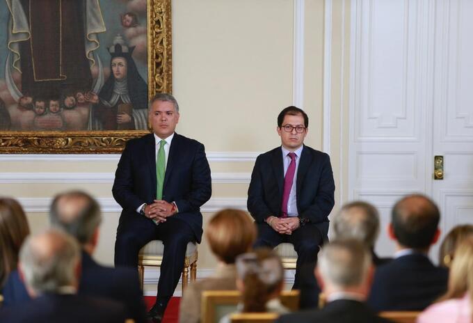 Presidente Iván Duque y fiscal Francisco Barbosa