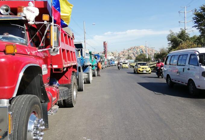 Protesta de transportadores en Bogotá