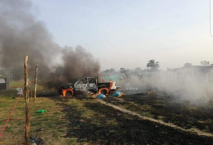Explosión de automotor en Saravena