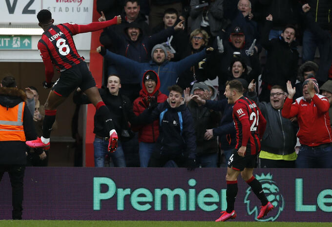 Jéfferson Lerman celebra gol con Bournemouth ante Chelsea Jéfferson Lerman celebra gol con Bournemouth ante Chelsea