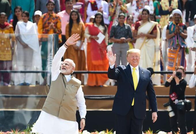 Donald Trump y el primer ministro indio Narendra Modi.