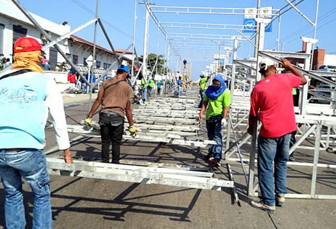 En la vía 40 hay pico y placa por montaje de palcos de Carnaval.