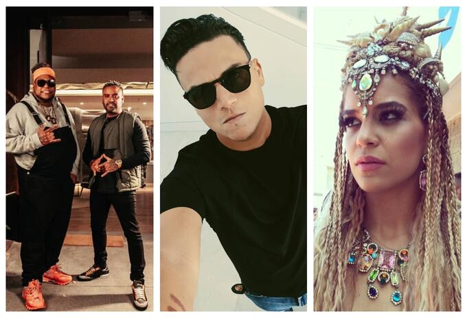 Silvestre Dangond junto a Zion y Lennox y Giselle Lacouture Pacini