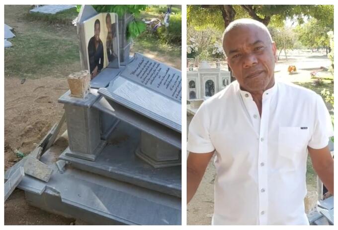 Daños en tumba de Kaleth Morales Daños en tumba de Kaleth Morales