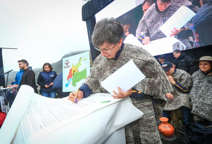 Alcaldesa de Bogotá, Claudia López, en la localidad de Sumapaz