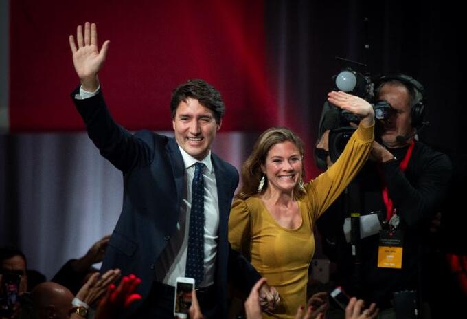Primer ministro de Canadá, Justin Trudeau, junto a su esposa, Sophie Grégoire