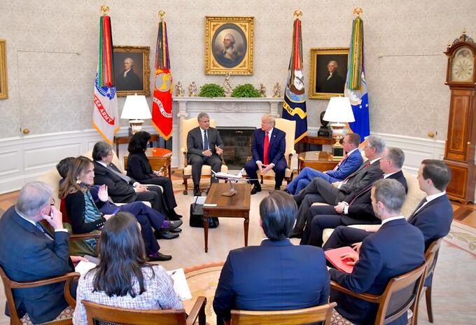 Reunión entre los presidentes Iván Duque y Donald Trump, en Estados Unidos.