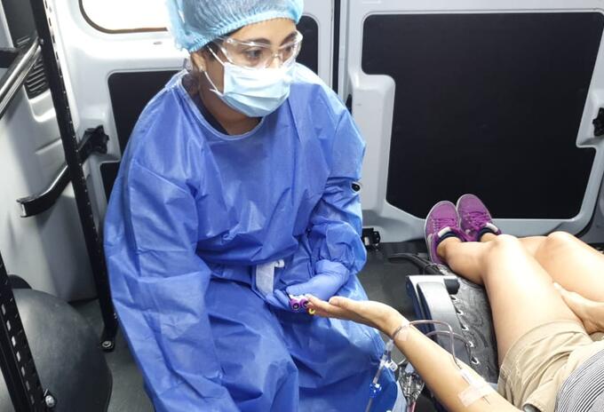 Donación de sangre a domicilio.