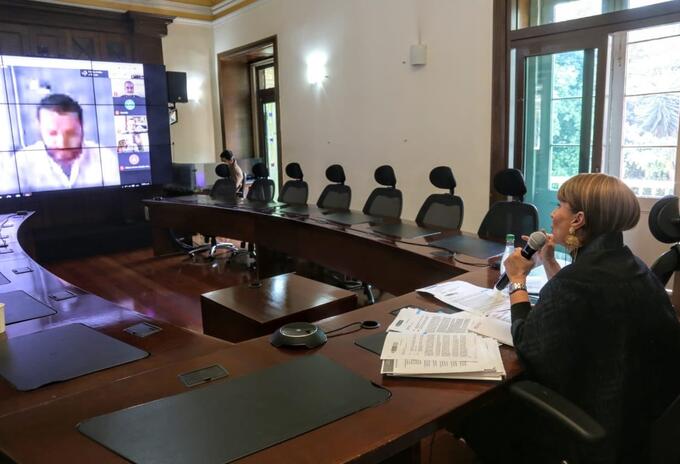 Alicia Arango, Ministra del Interior en sesión virtual con el Congreso